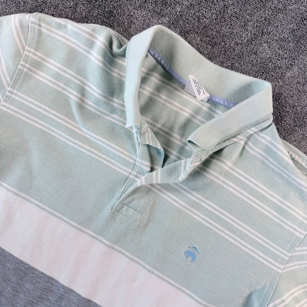 Brooks Brothers 1818 Performance Polo Shirt Mens Medium Slim Fit Striped Cotton